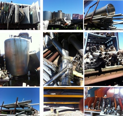 Stainless, boulons, vis, shaft, cuve, grillages, valves, tuyaux,plaques, tamis